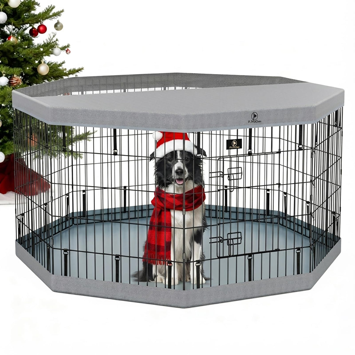 PJYuCien dog playpen eight-panel layout for versatile indoor setup