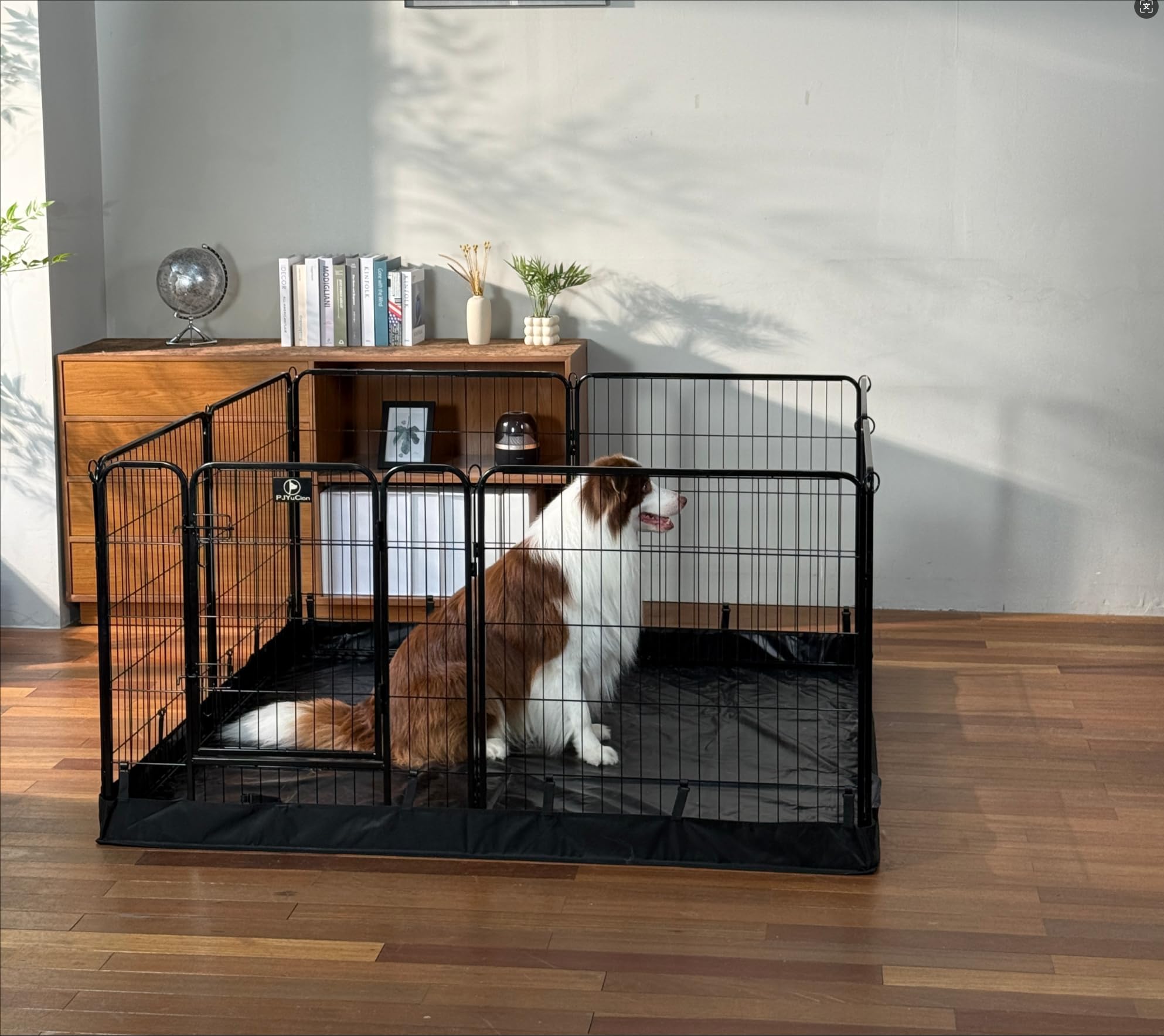 PJYuCien 8-panel playpen with 31.3-inch height offers safe containment for small pets