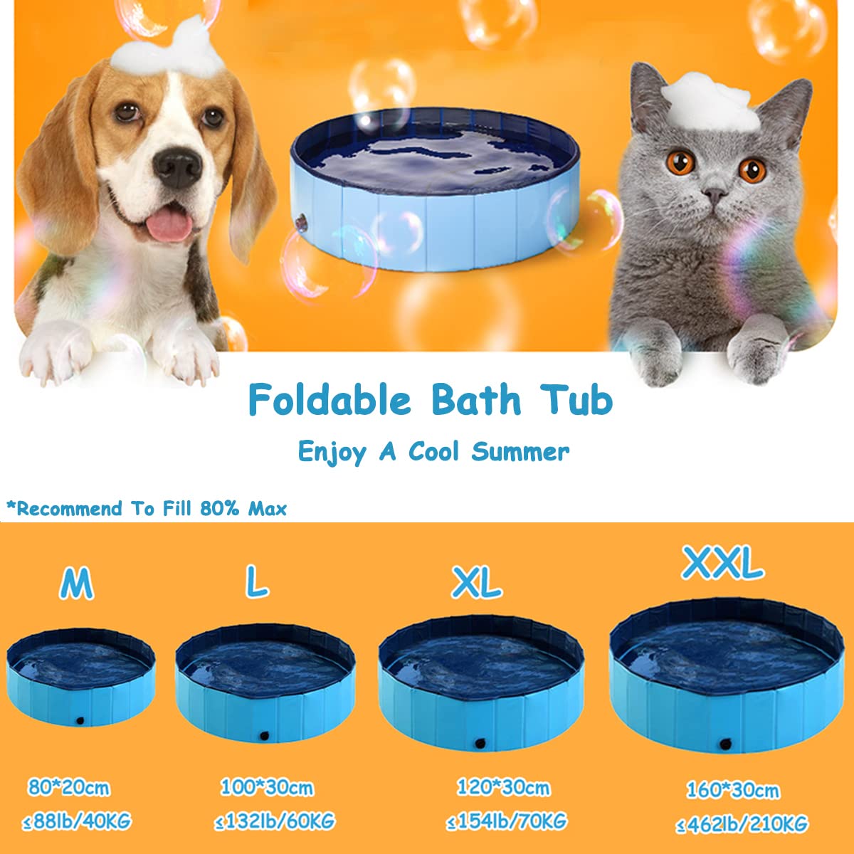 PJZP dog pool foldable indoor outdoor versatility supports flexible play spaces.