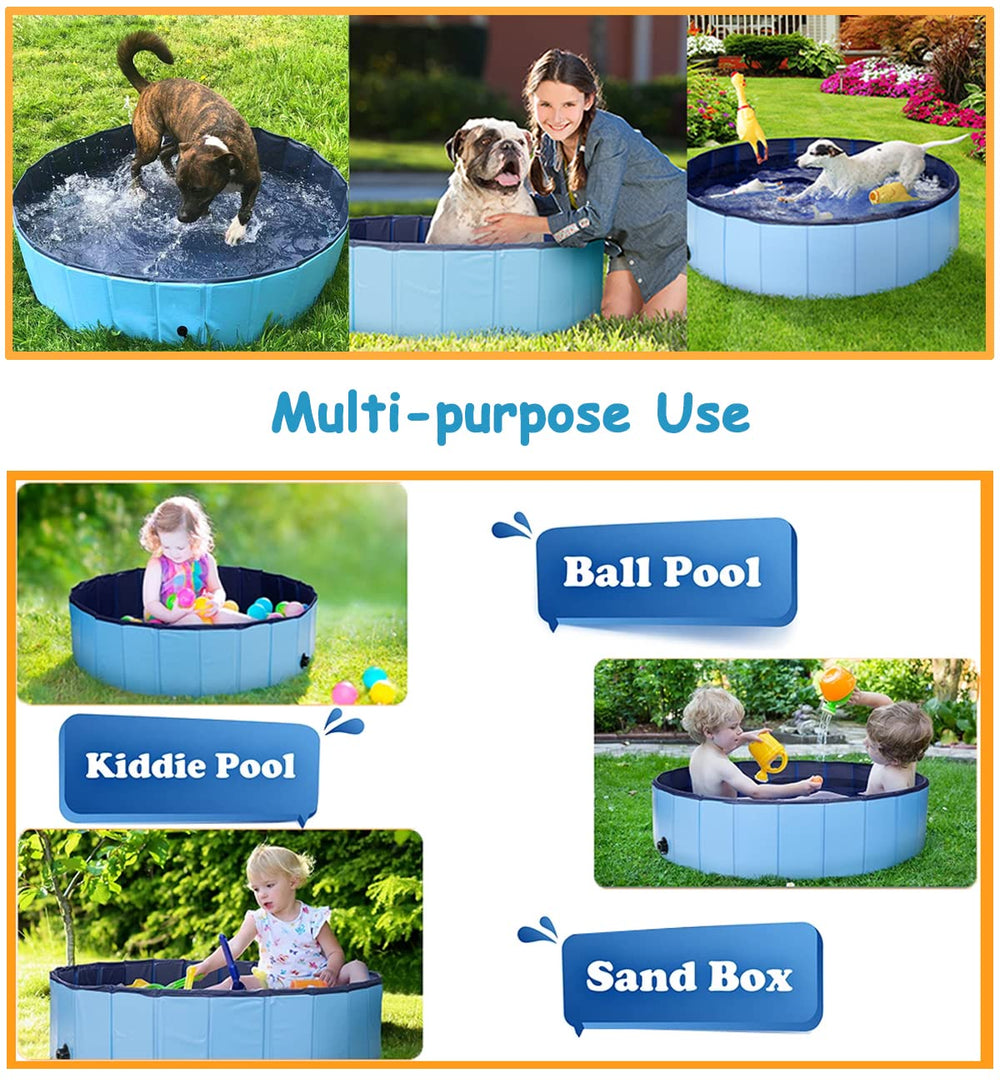 PJZP dog pool foldable lid design enables quick drainage and cleanup.