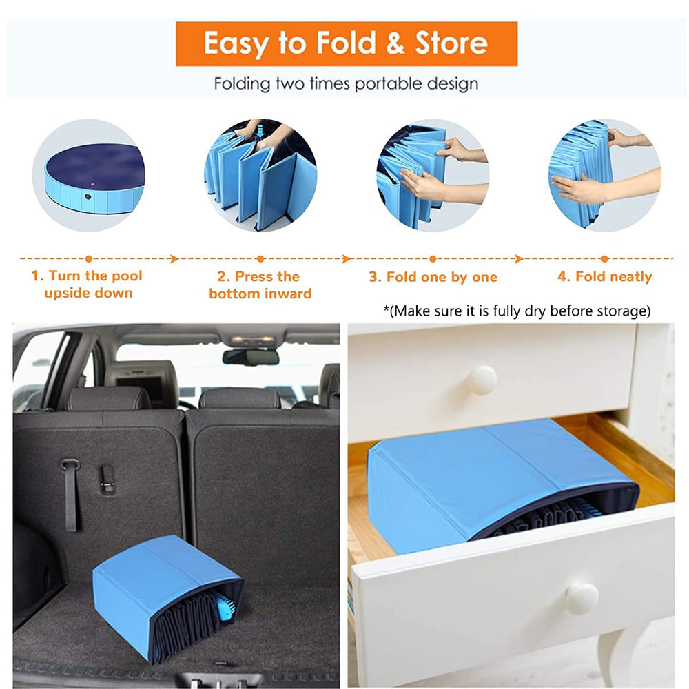 PJZP dog pool foldable quick setup for stable use on various surfaces.