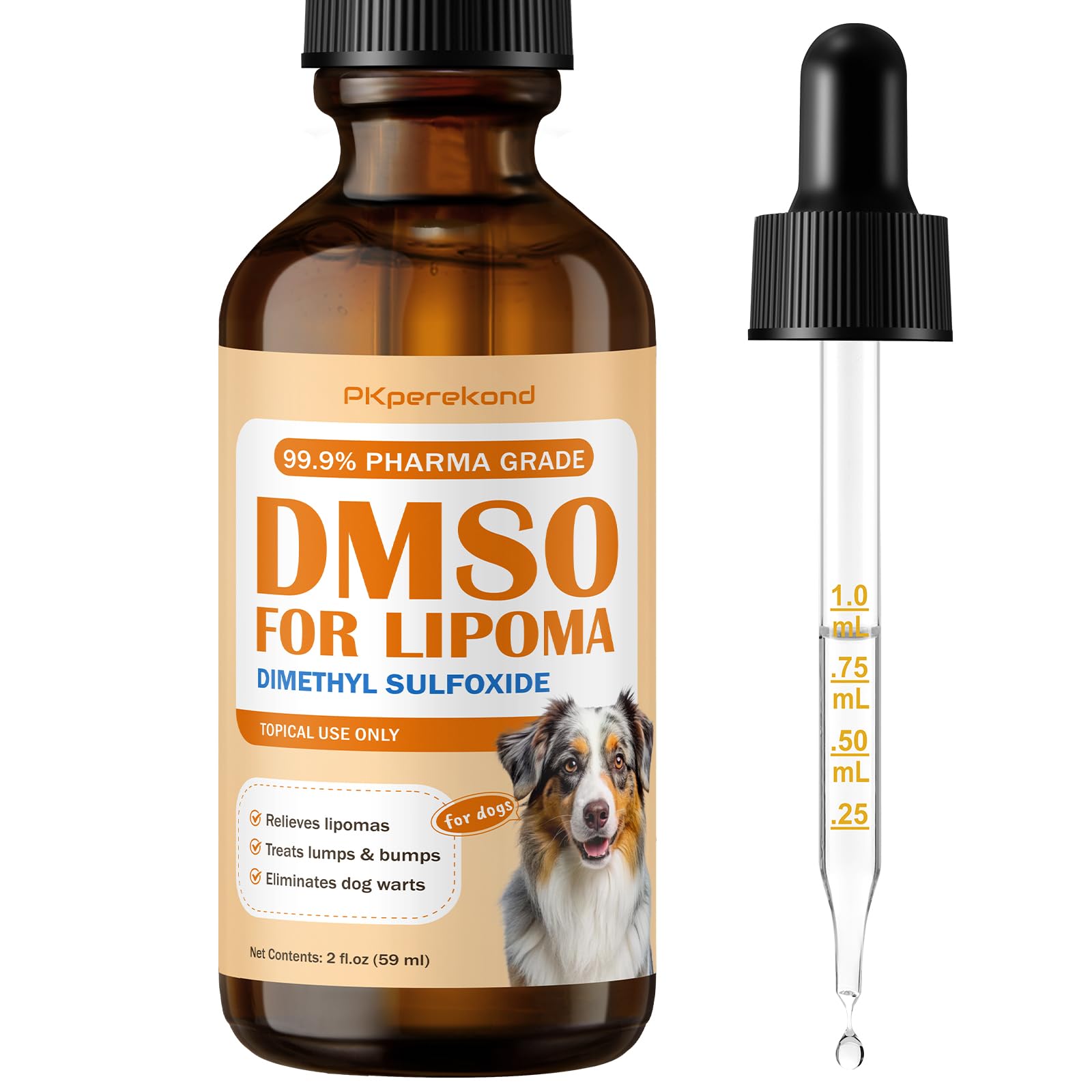 PKperekond DMSO for dogs bottle shows topical relief and easy application