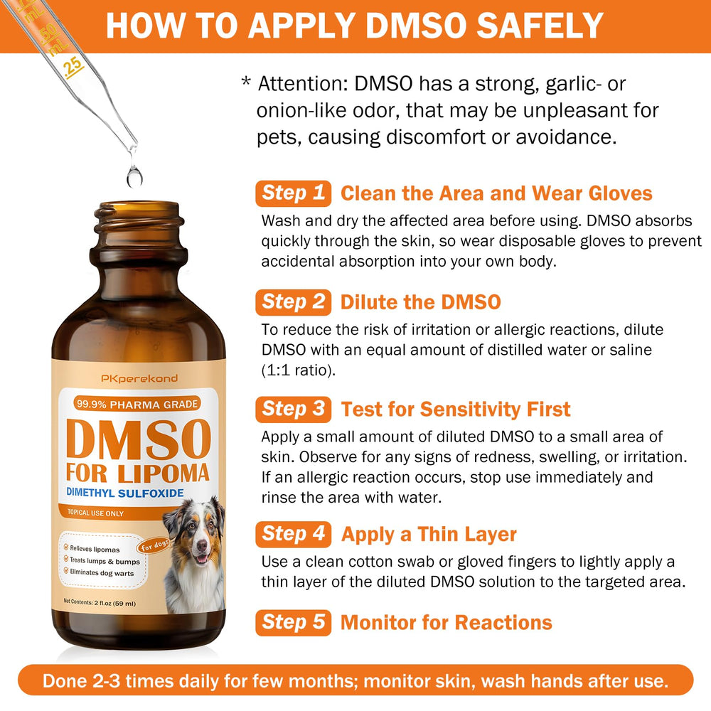 PKperekond DMSO with castor oil mix demonstrates enhanced absorption for smoother skin