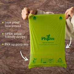 Pkpoo 20-micron leak-proof bags in a compact roll for mess-free cleanup.