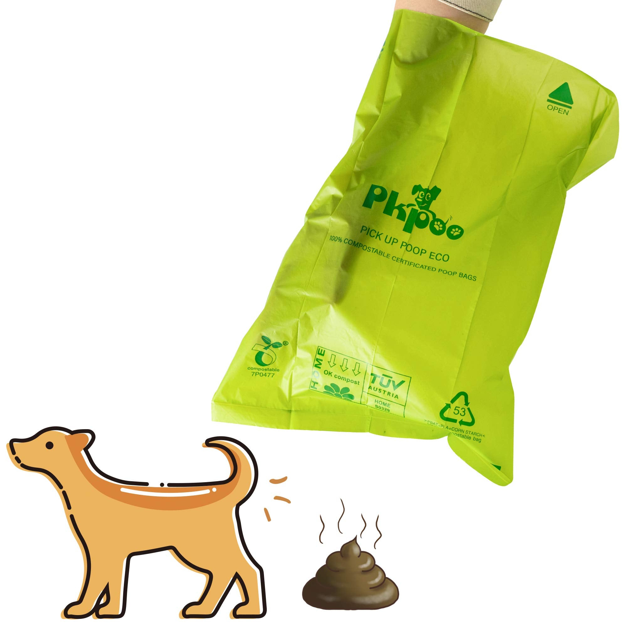 Pkpoo multi-use bags handle cat litter and diaper scraps easily.