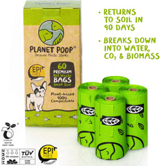 Planet Poop 20-micron leakproof bags protect cleanup after pets.