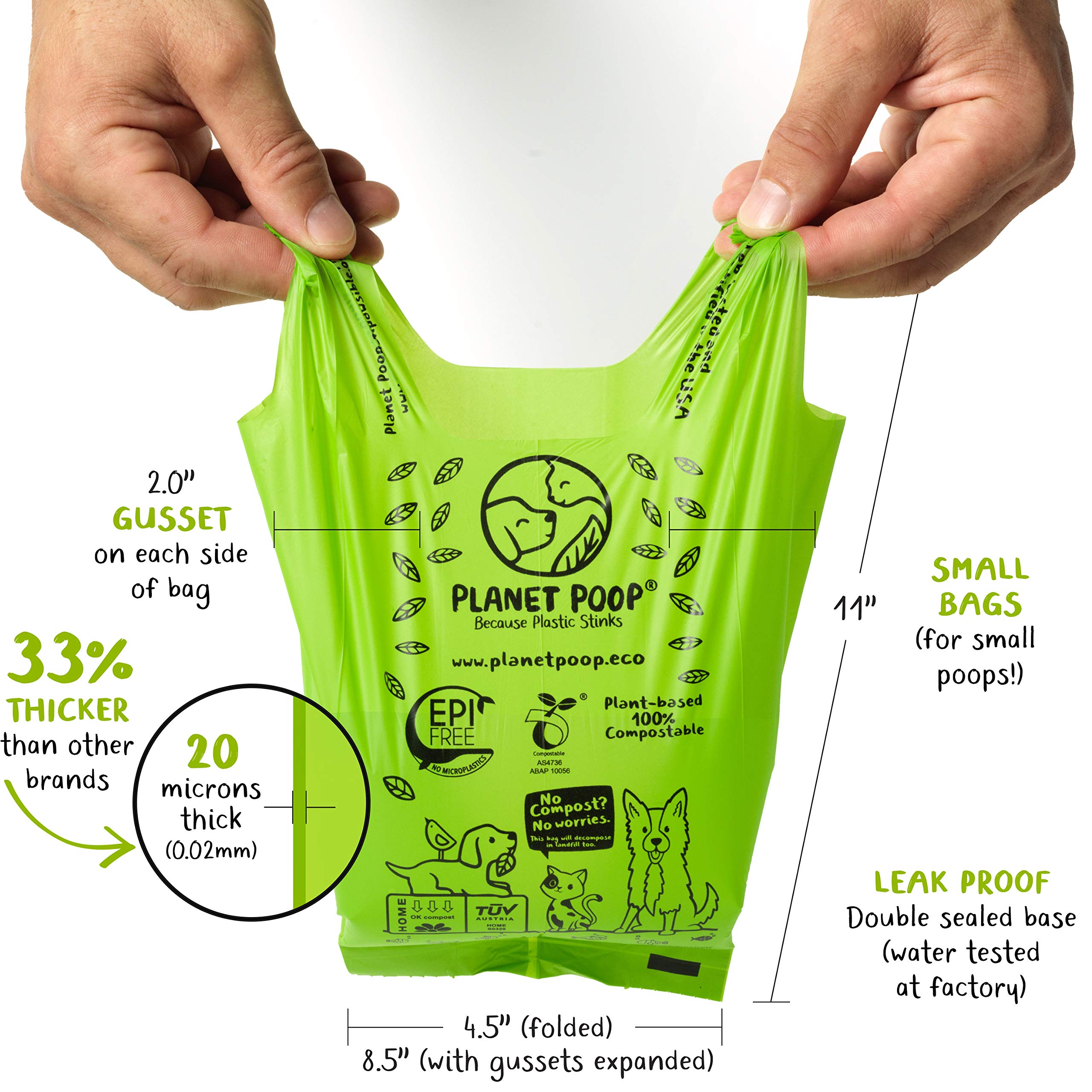 Planet Poop unscented compostable bags respect sensitive noses.