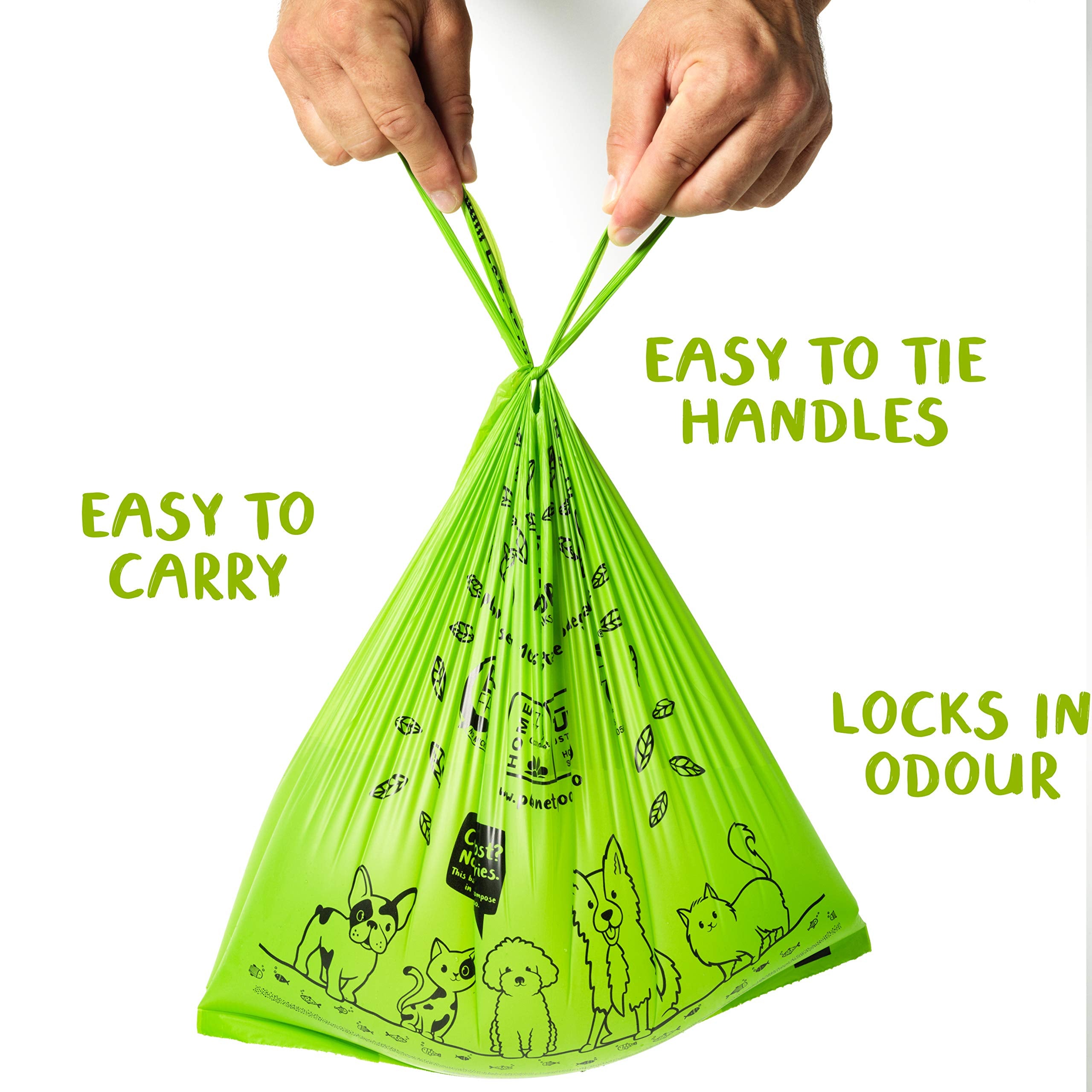 Planet Poop ultra-thick leakproof bags emphasize strong containment