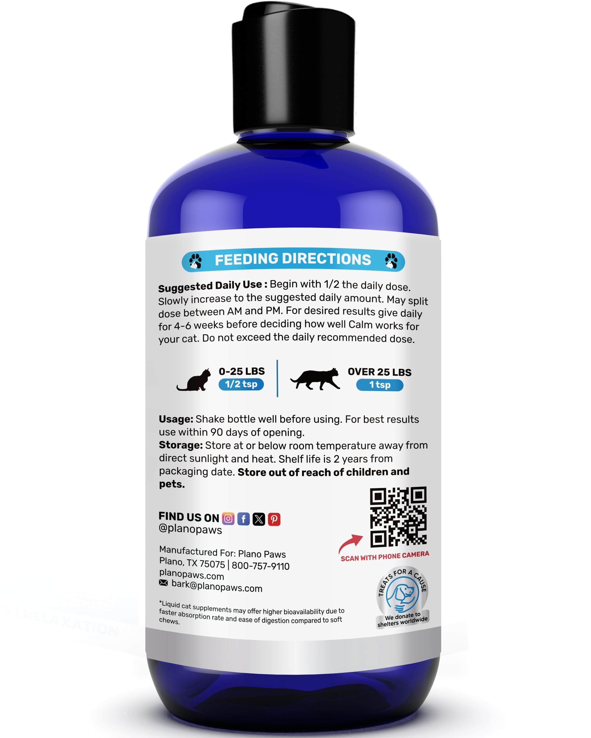 planopaws cat anxiety liquid drops melatonin and tryptophan illustration