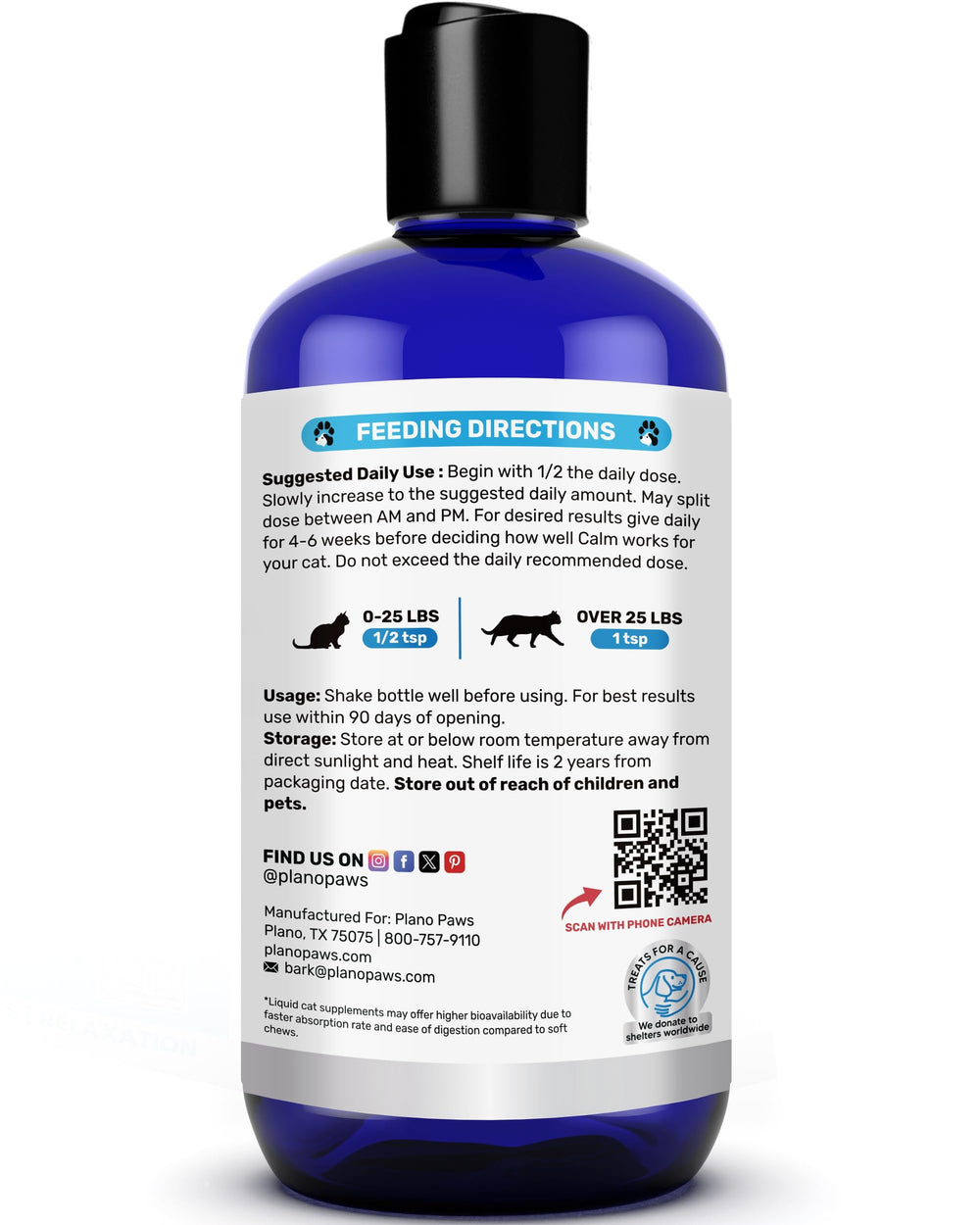 planopaws cat anxiety liquid drops melatonin and tryptophan illustration