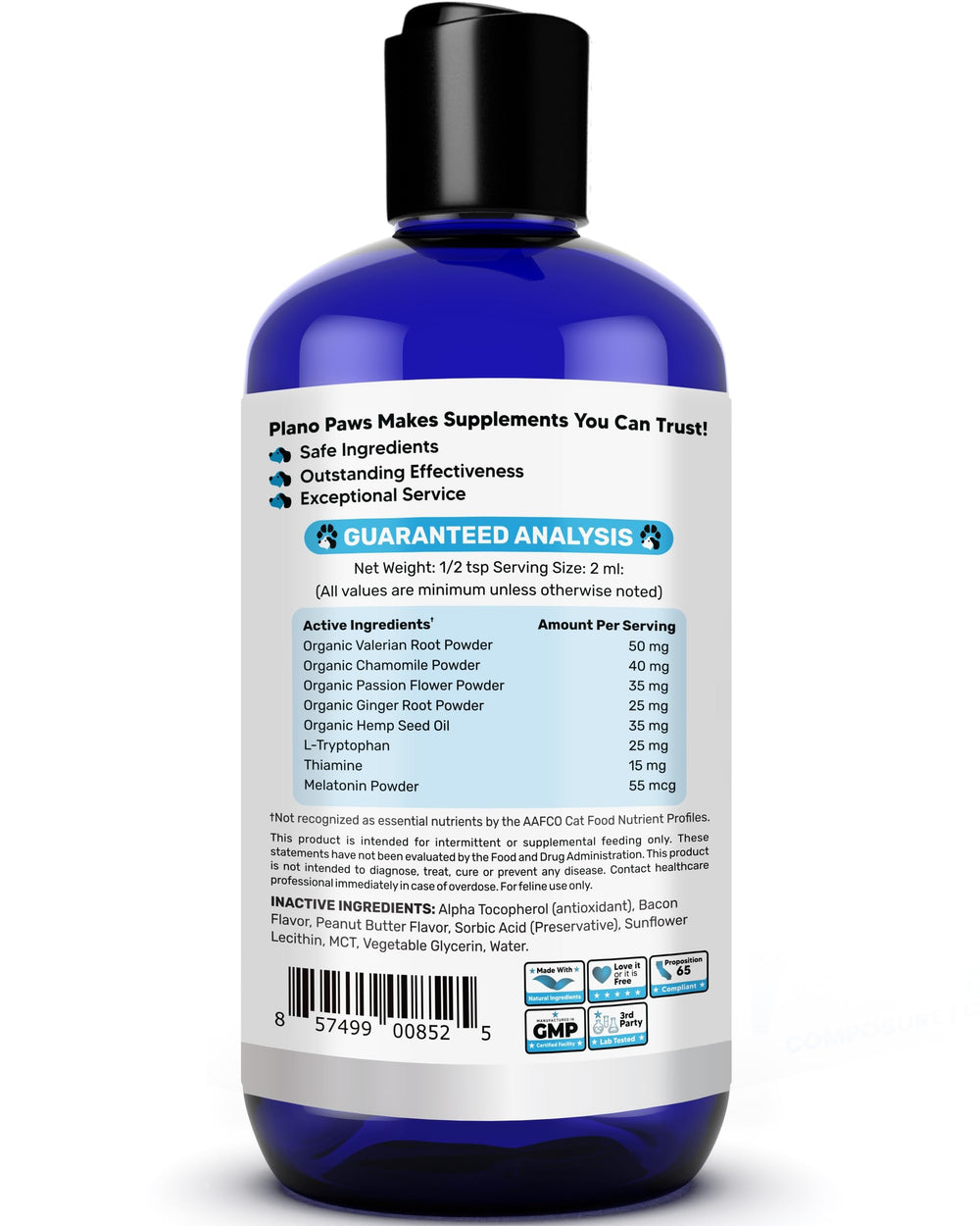 planopaws cat anxiety liquid drops organic hemp oil focus