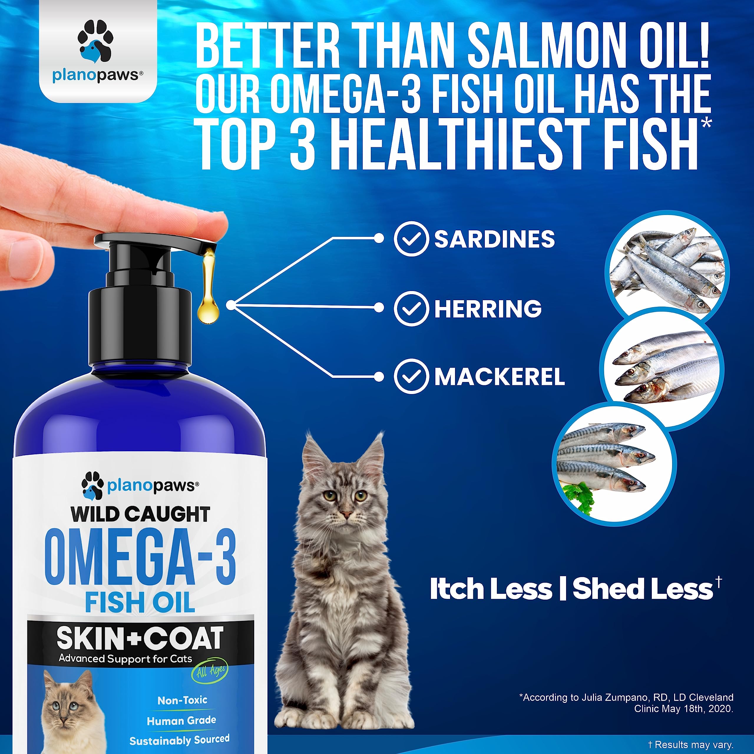 Planopaws Omega 3 for Cats smooth oil improving skin and coat texture