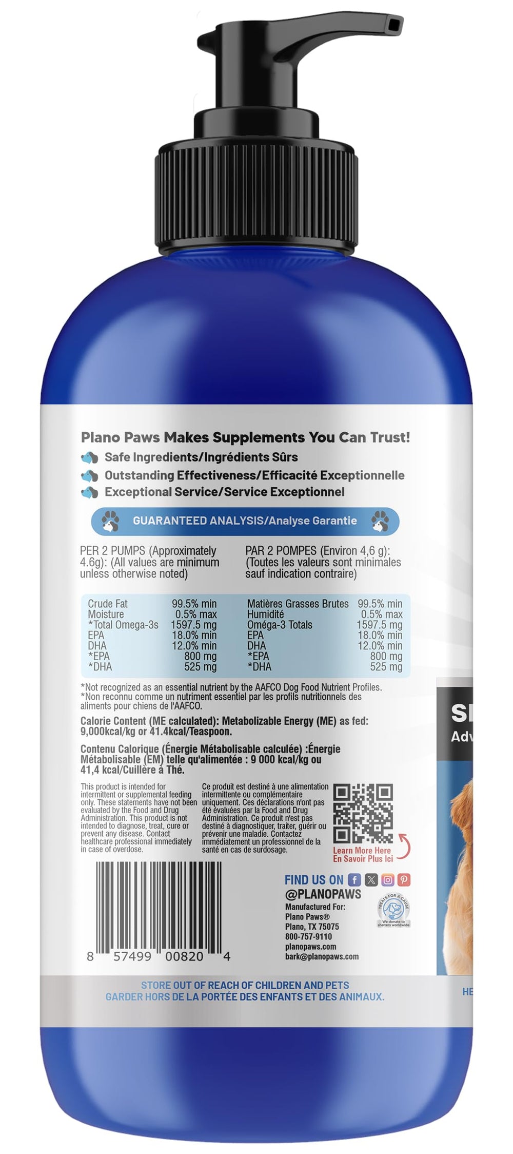 Planopaws Omega-3 Dogs joint-support icon illustrates mobility and overall wellness.