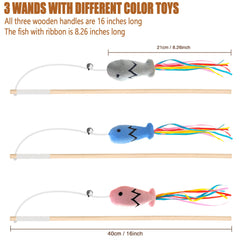 Plant Castle cat teaser feather ribbon for interactive bonding and exercise.