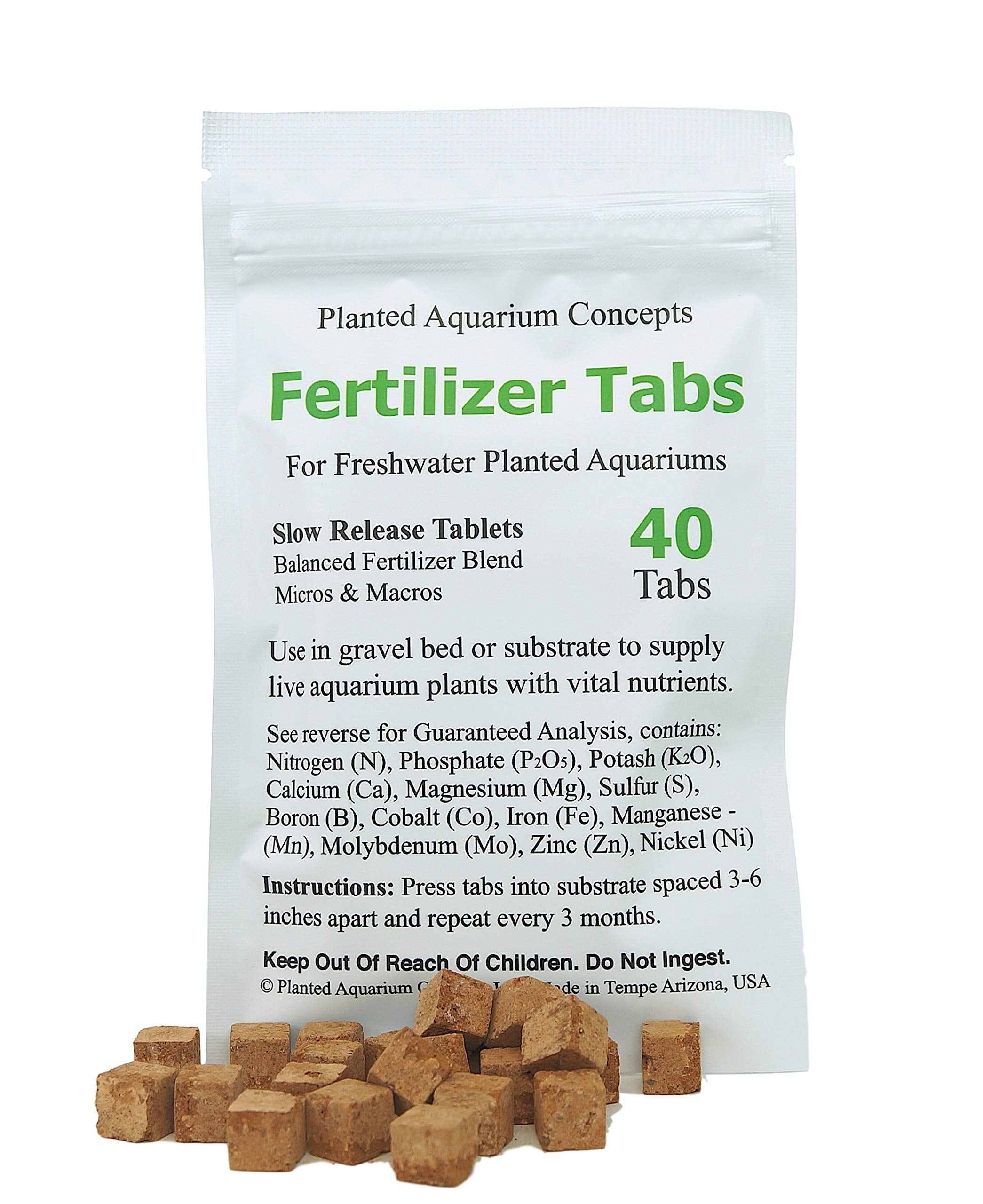 Planted Aquarium Concepts root fertilizer tabs applied near plant roots for steady growth.
