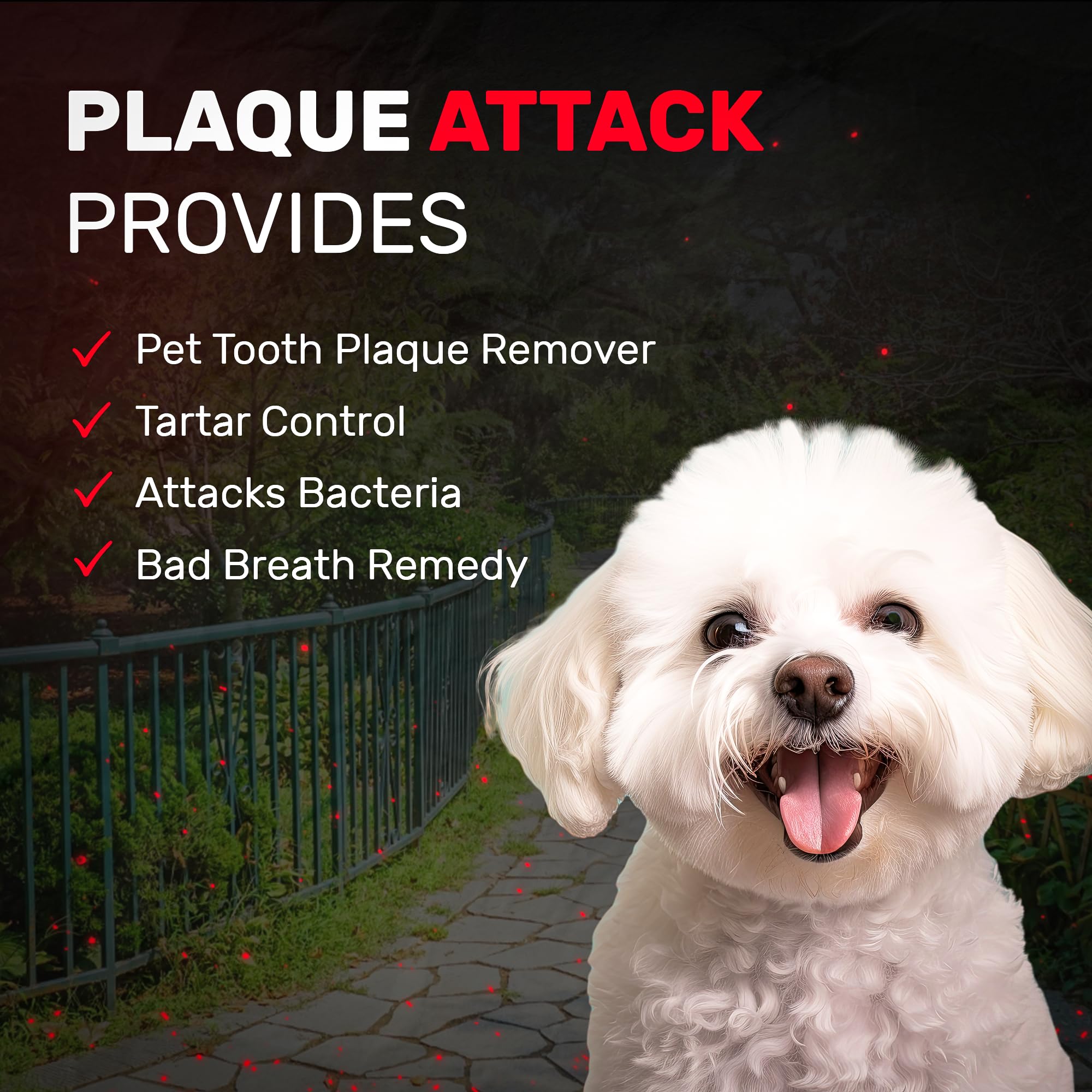 Plaque Attack 3-month supply label suggests long-lasting convenience for households.