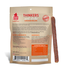 PLATO Thinkers chicken 18oz stick closeup—real chicken first ingredient, tasty and satisfying