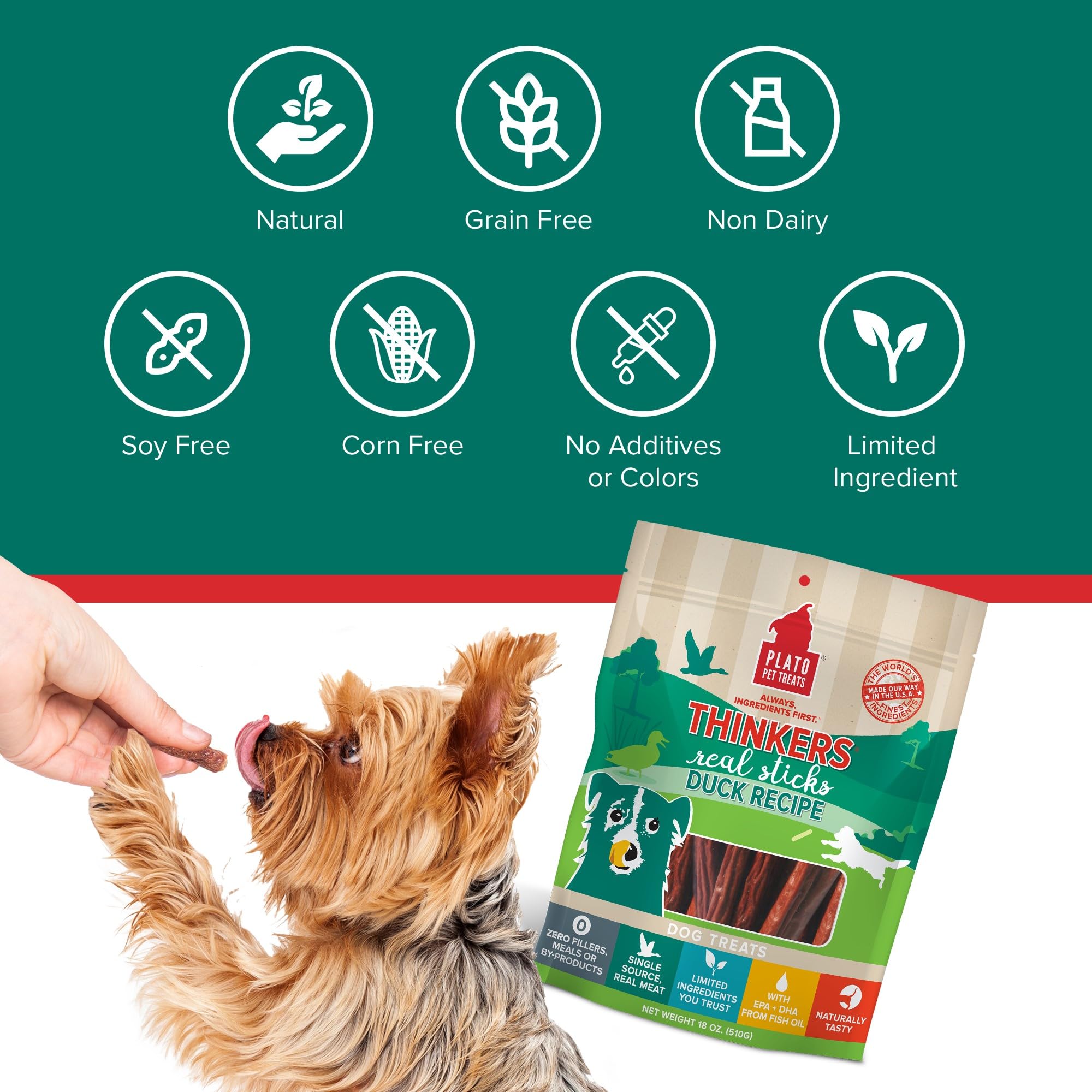 PLATO Thinkers Duck shows no artificial colors, flavors, or preservatives