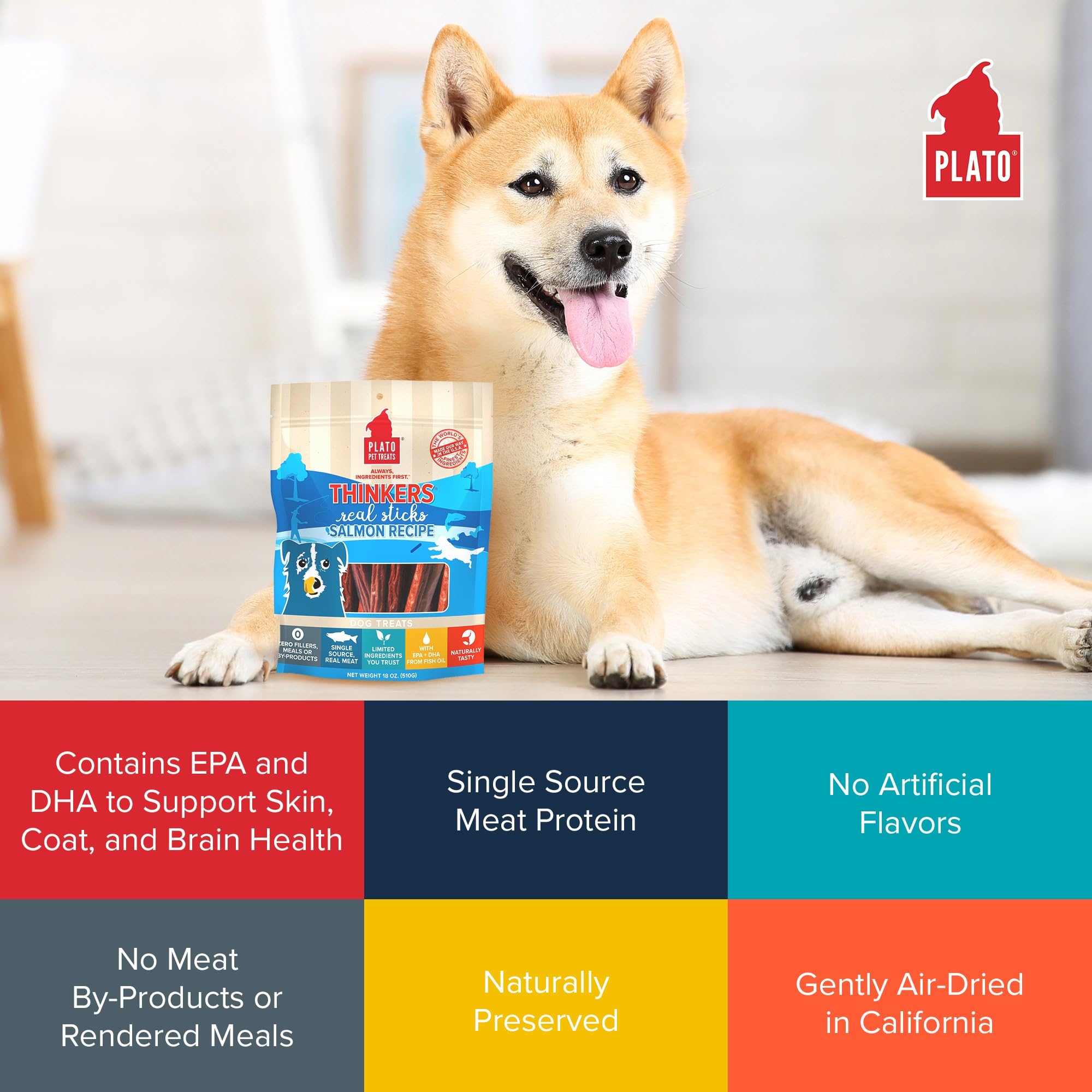 PLATO Thinkers Salmon air-dried process preserves nutrients and natural aroma.