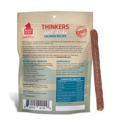 PLATO Thinkers Salmon sticks close-up reveals hearty texture for rewarding training.