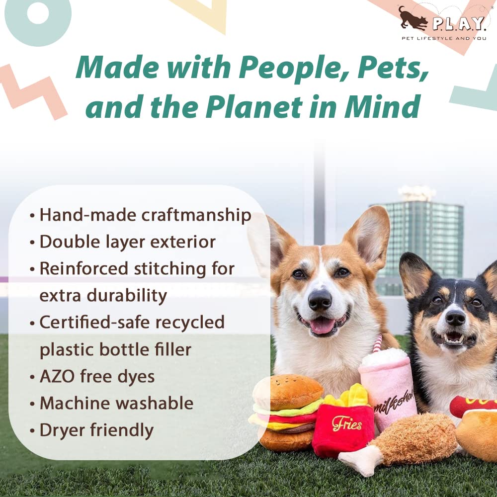 P.L.A.Y. giggle-stick interior adds a fun squeak for rewarding play.