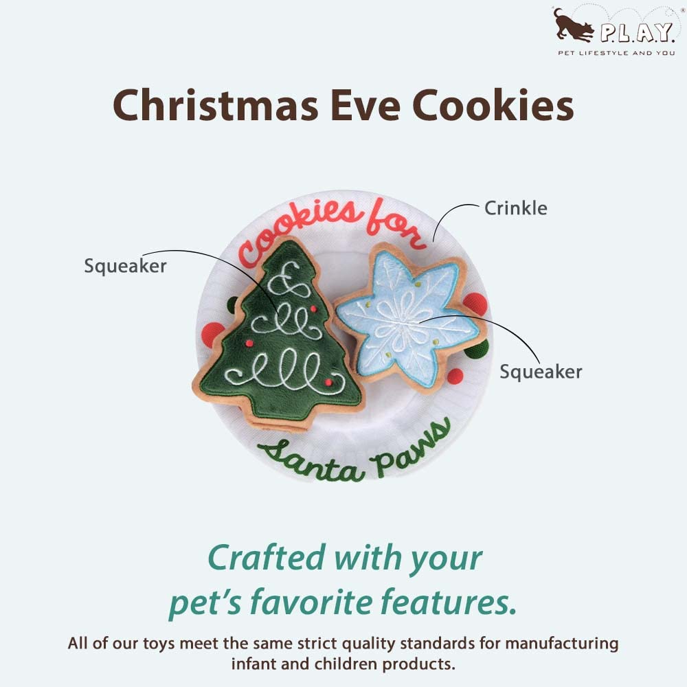 P.L.A.Y Merry Woofmas two squeaker cookies engaging sound for dogs