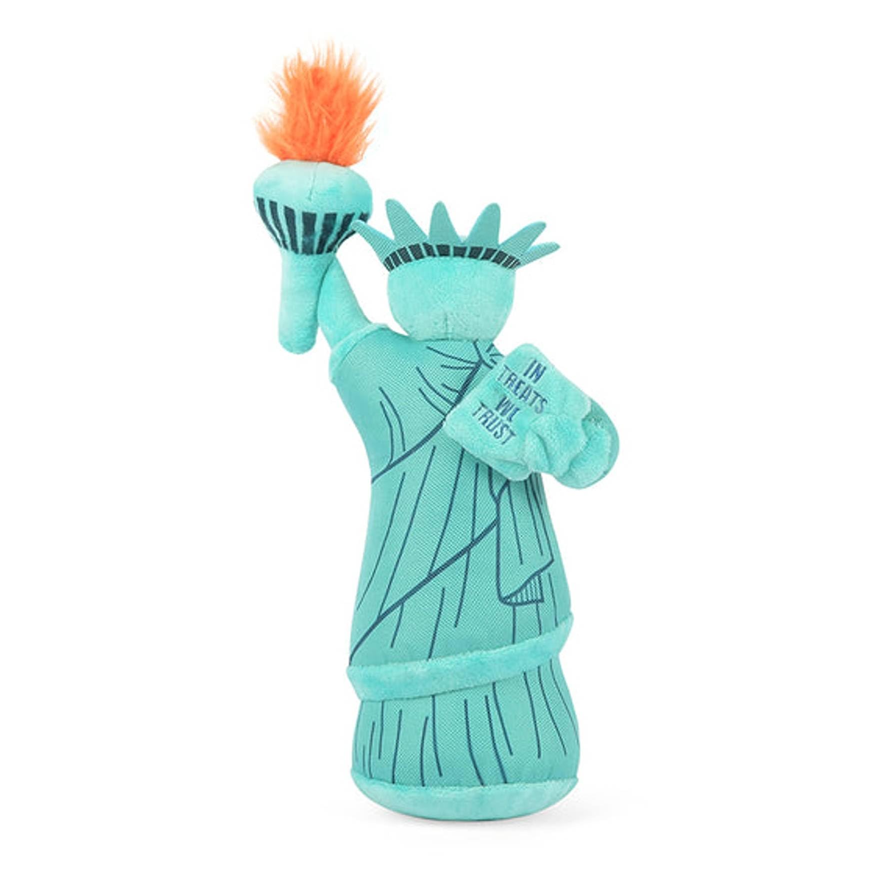 P.L.A.Y. plush Statue of Liberty toy front view, durable for long-lasting playtime adventures.