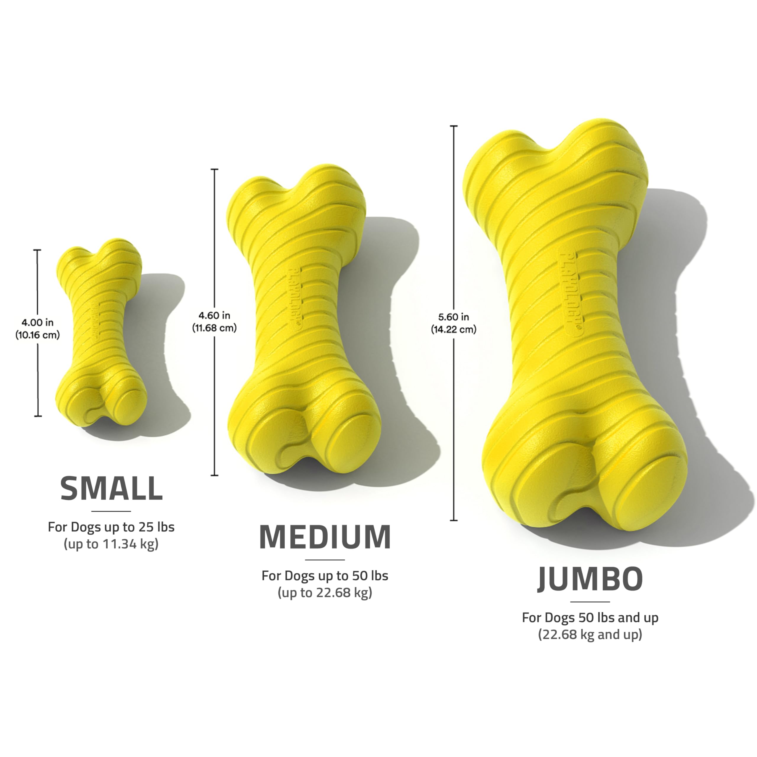 Playology bone toy made with non-toxic materials for safe chewing.