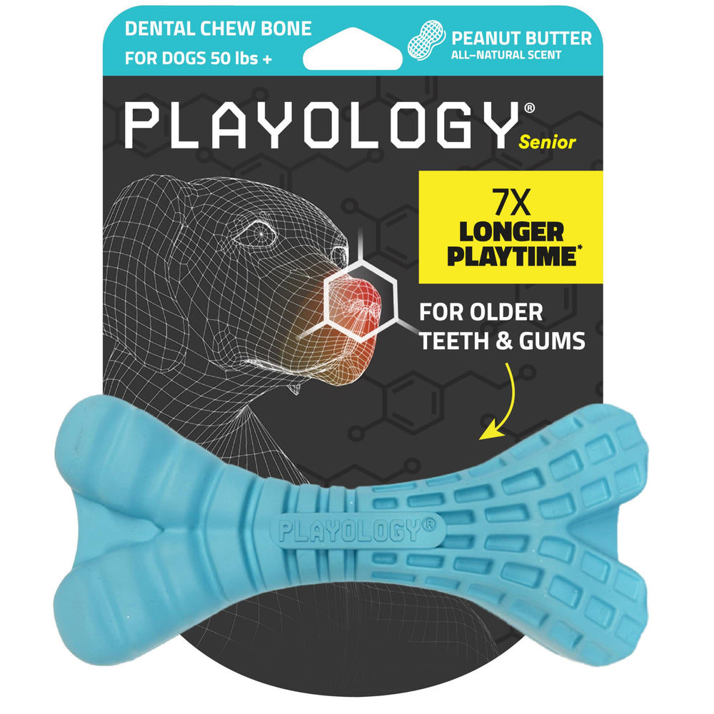 Playology dental chew bone designed for aging teeth and gentle gums.