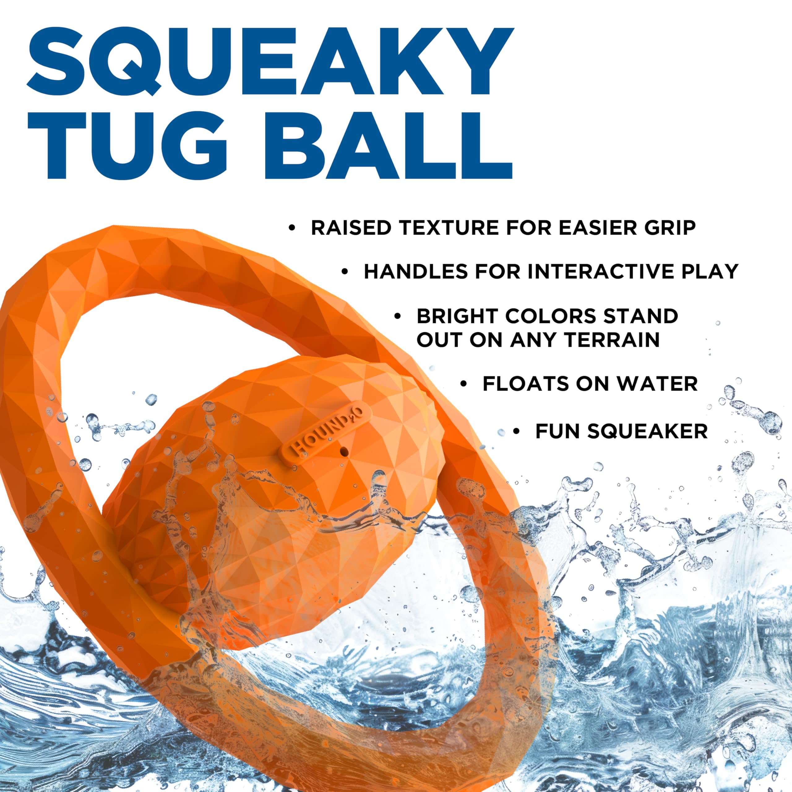Playology Hound2O orange floating dog toy ideal for water adventures and visibility