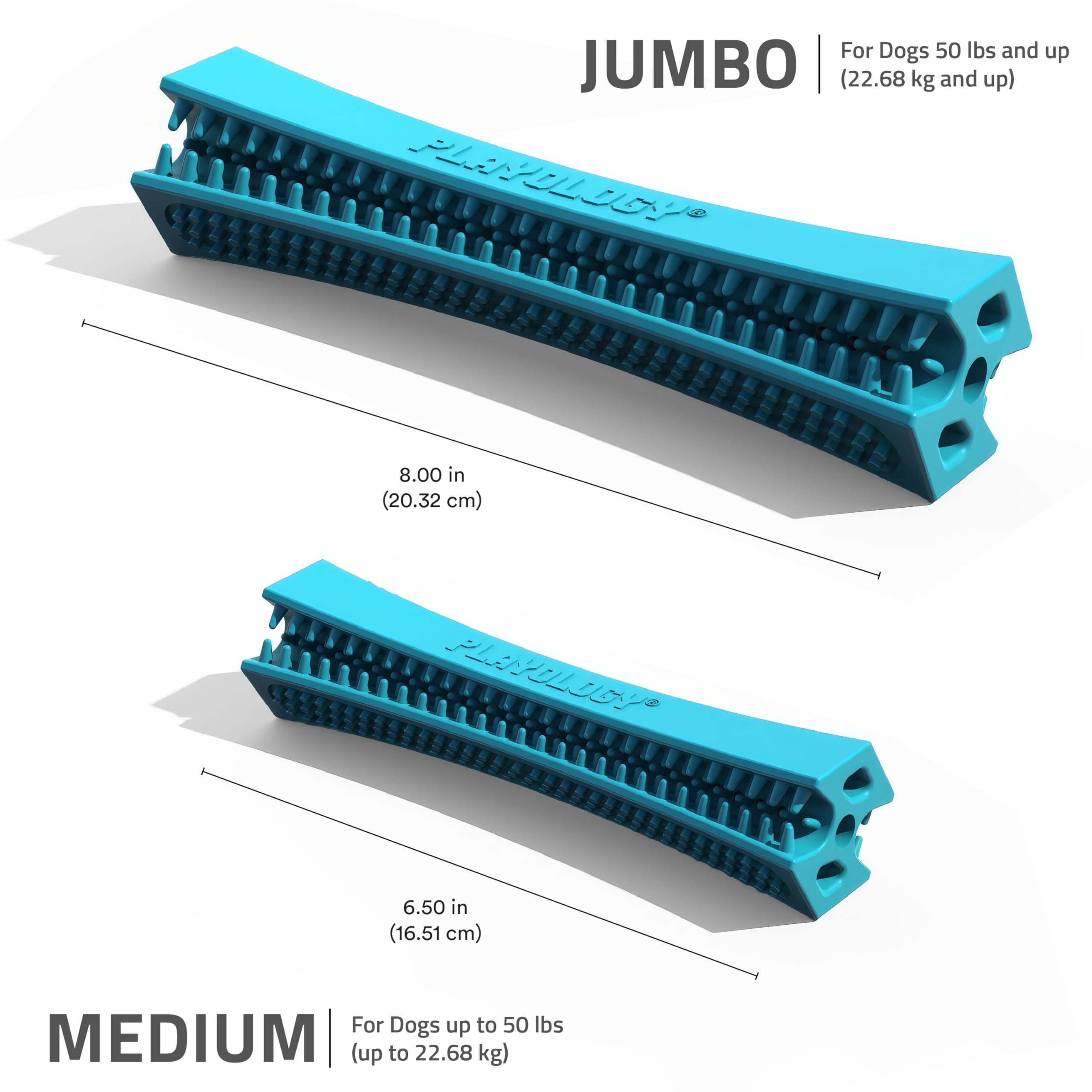 Playology jumbo-peanut-butter-scent-dog-toy shown in large size for big dogs.
