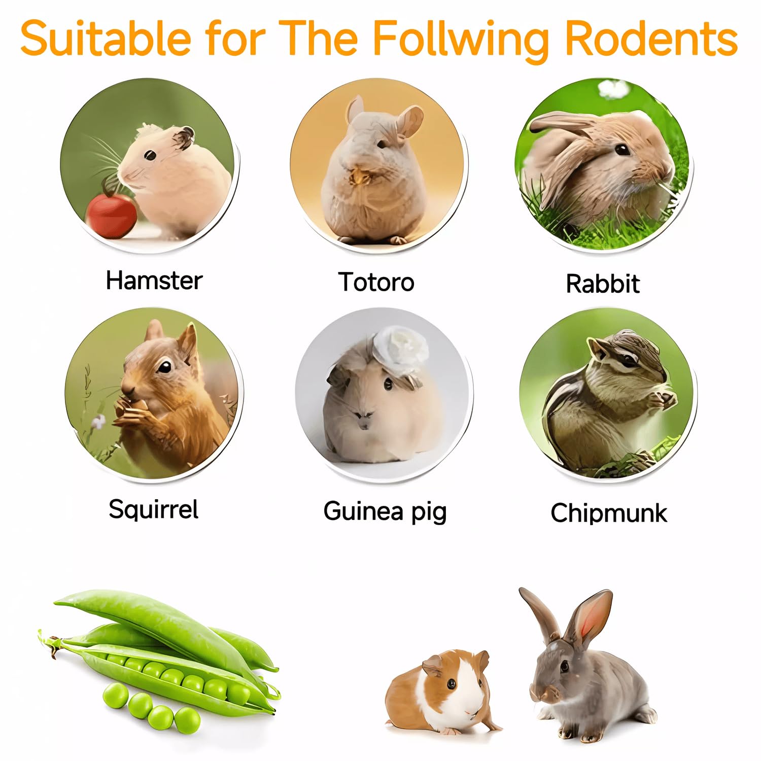 Pleasantly Warm travel-friendly pea flakes snack for on-the-go small herbivores.