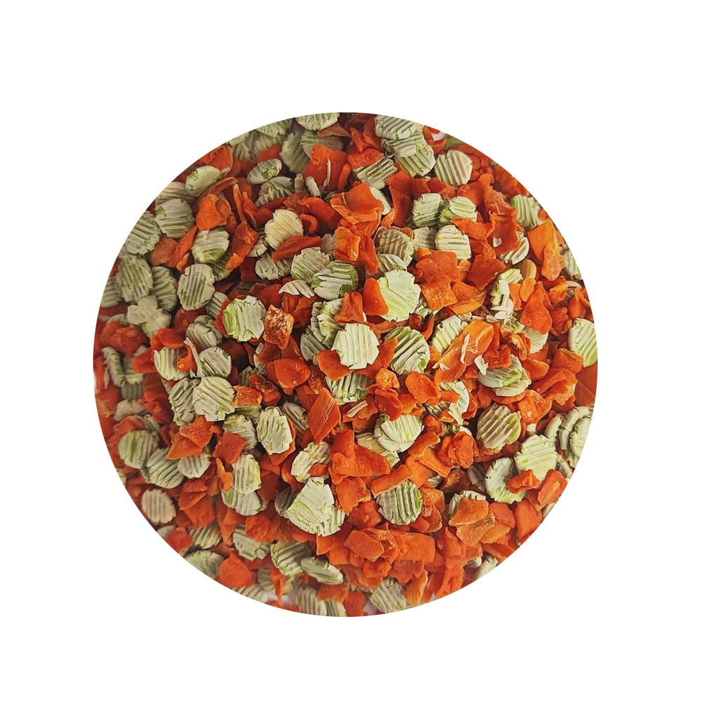 Pleasantly Warm rabbit chew toy vibrant color mix enhances mealtime appeal and curiosity.