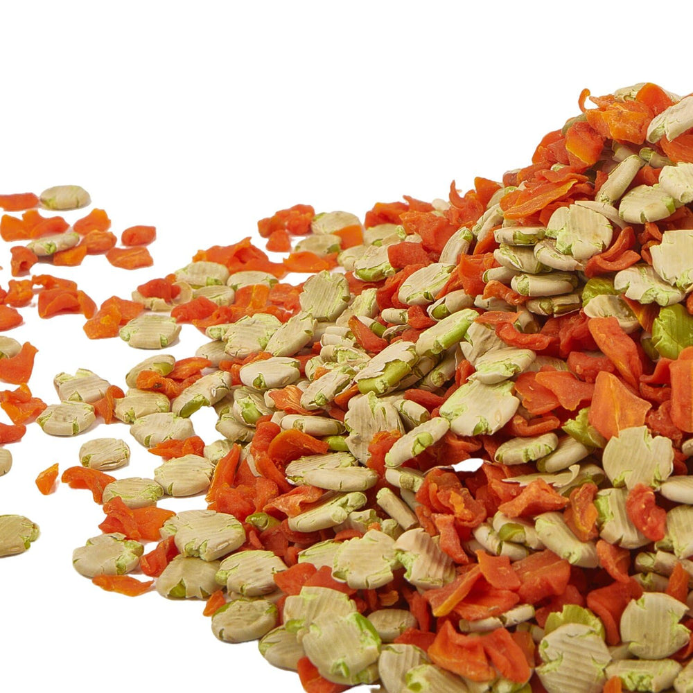 Pleasantly Warm rabbit chew toy pea flakes offering protein-rich nibble for growth support.