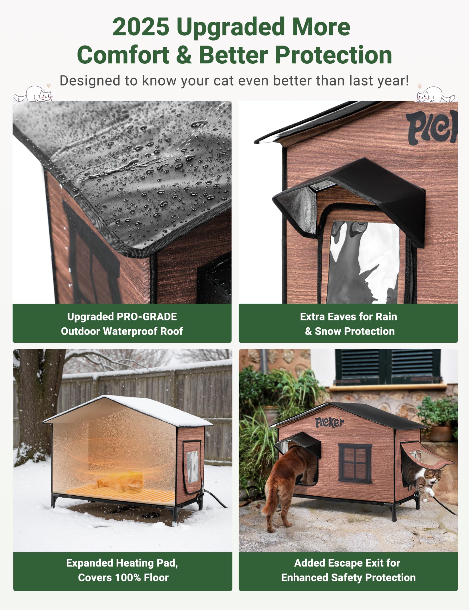 PLEKER 3-in-1 feral shelter setup demonstrates versatile use for year-round outdoors.