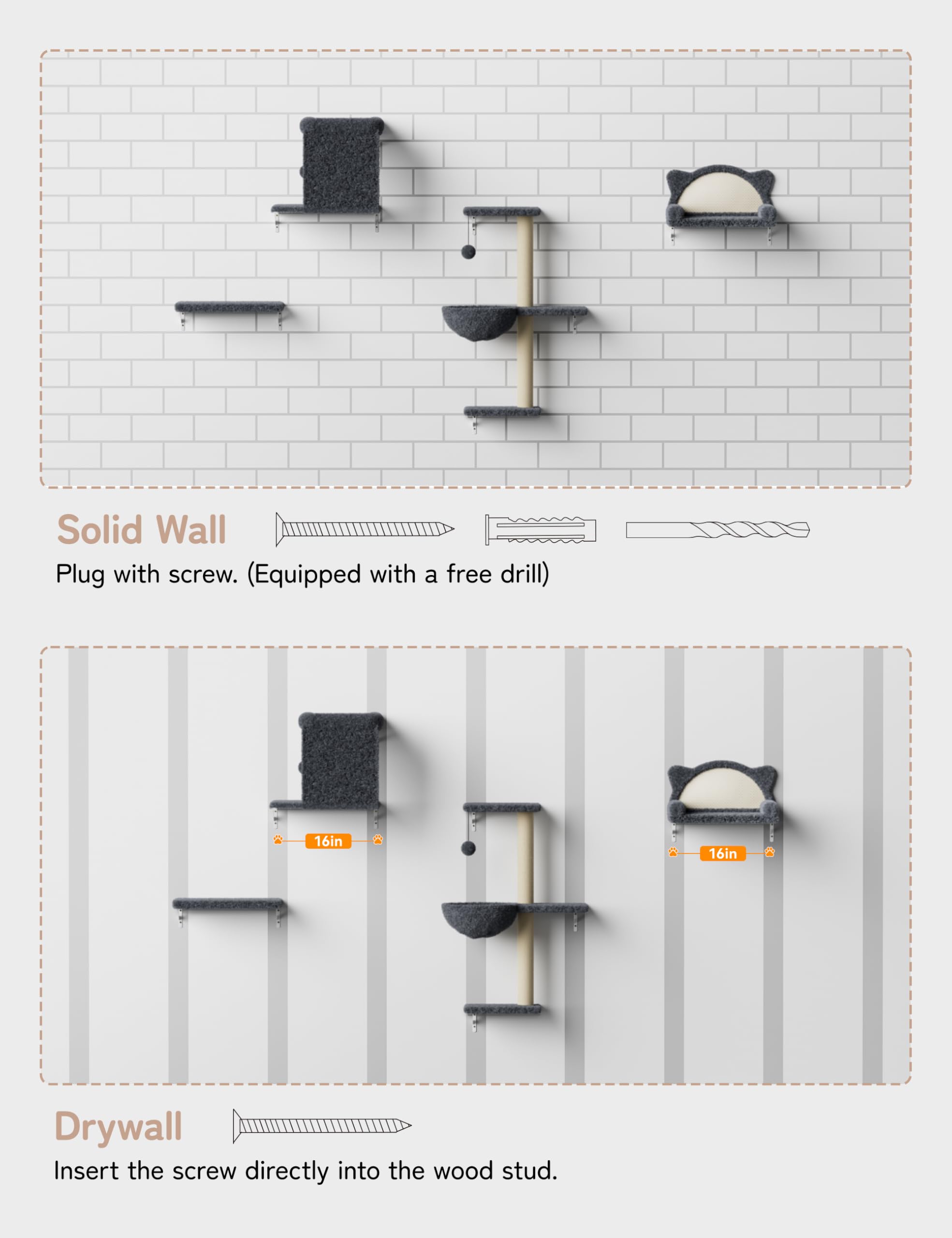PLEKER easy drywall installation with included drill bit for quick setup