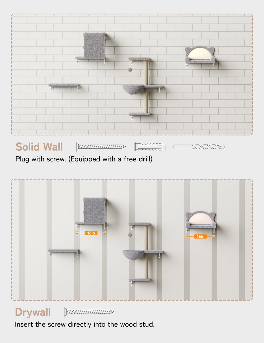PLEKER easy installation pre-drilled demonstrates quick, wobble-free mounting on drywall or solid walls.