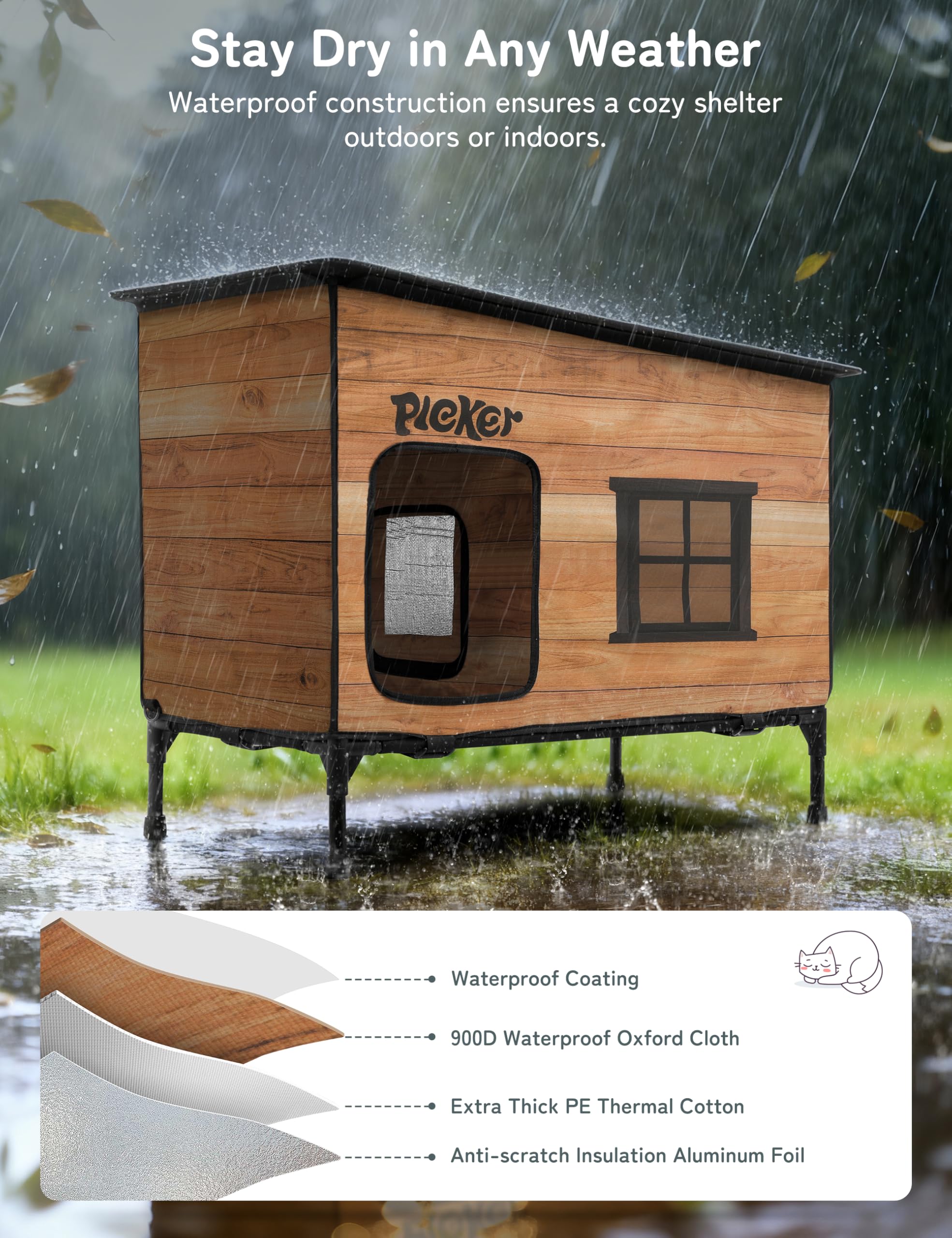 PLEKER elevated design at 6.7 inches keeps interior dry and mud-free