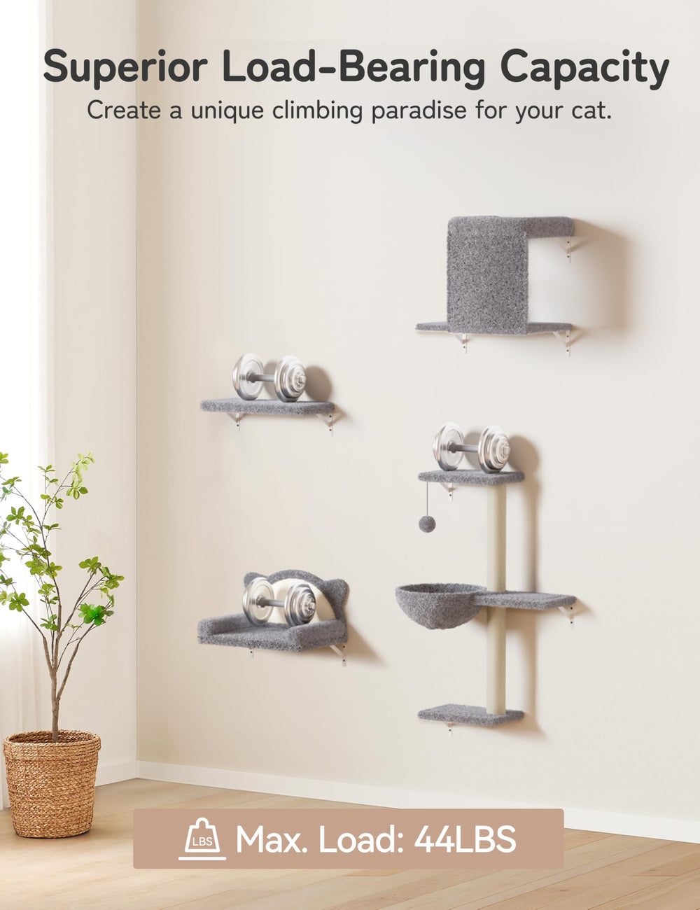 PLEKER sisal scratcher detail showcases durable clawing surface the cat can enjoy daily.