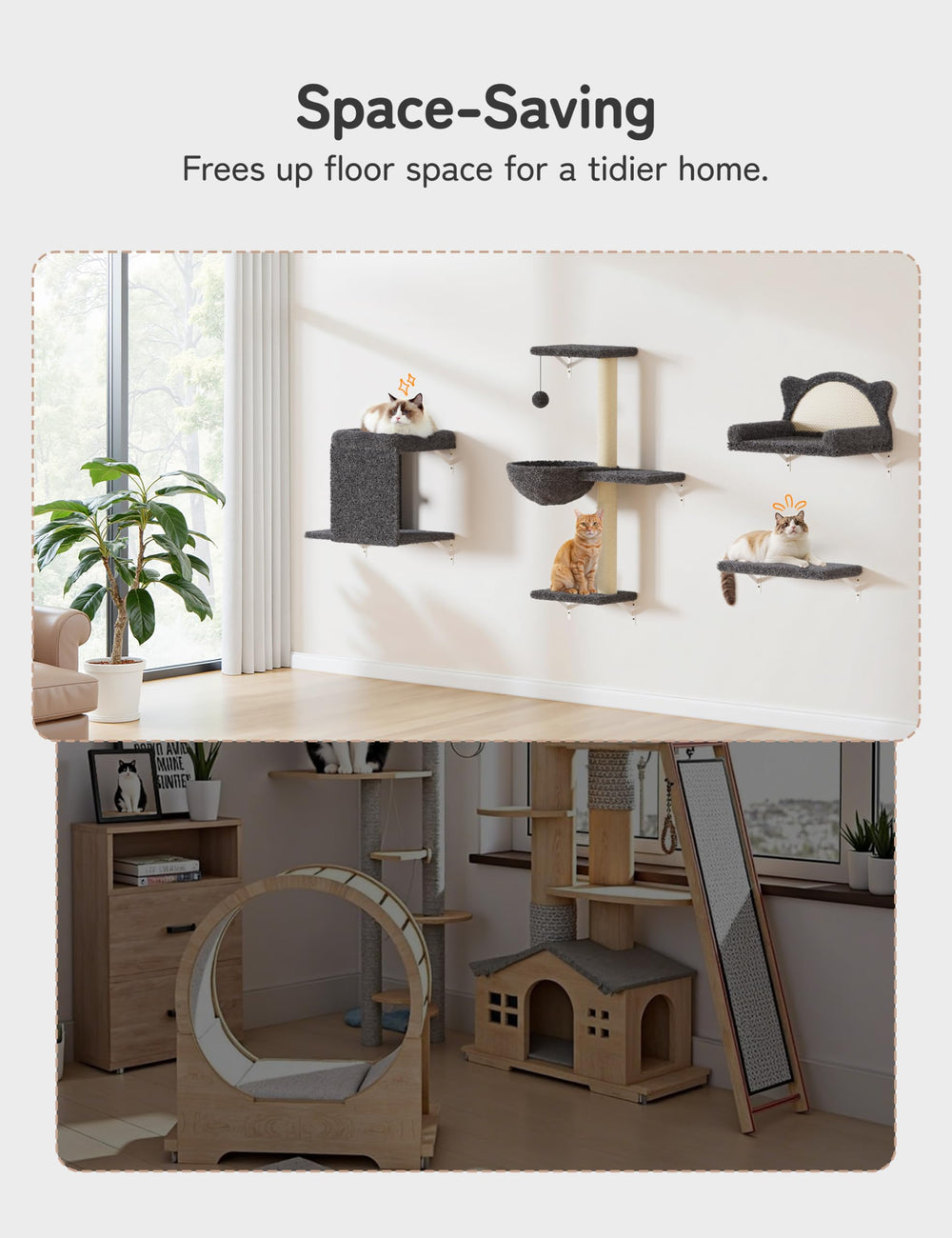 PLEKER space-saving vertical design frees floor area for play