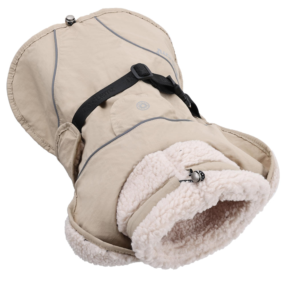 PlentiVive reflective trim boosts nighttime visibility for safer walks.