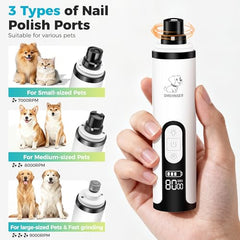 PleySyncz Upgraded Silent Dog Nail Grinder with 3 speeds shows dial for small-to-large dogs.