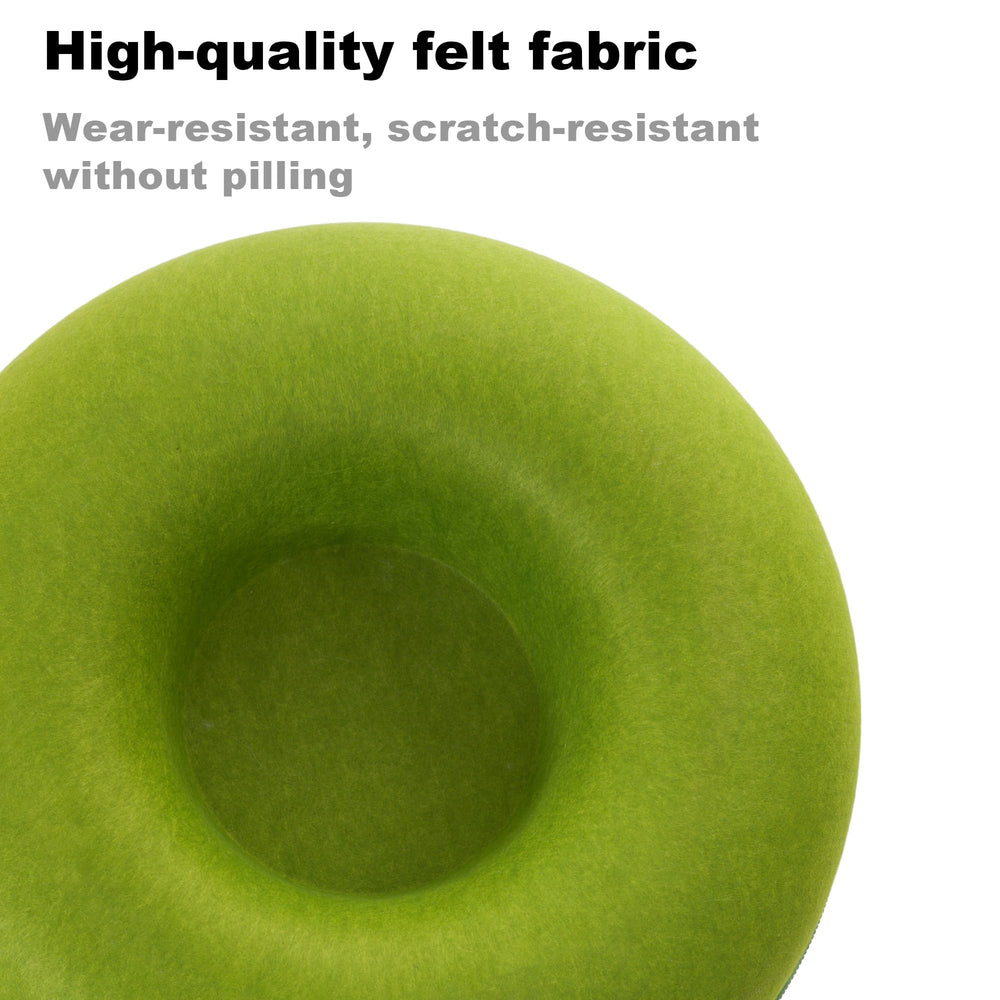 PLIISLUP cat tunnel bed green with three toys close-up emphasizes built-in play options