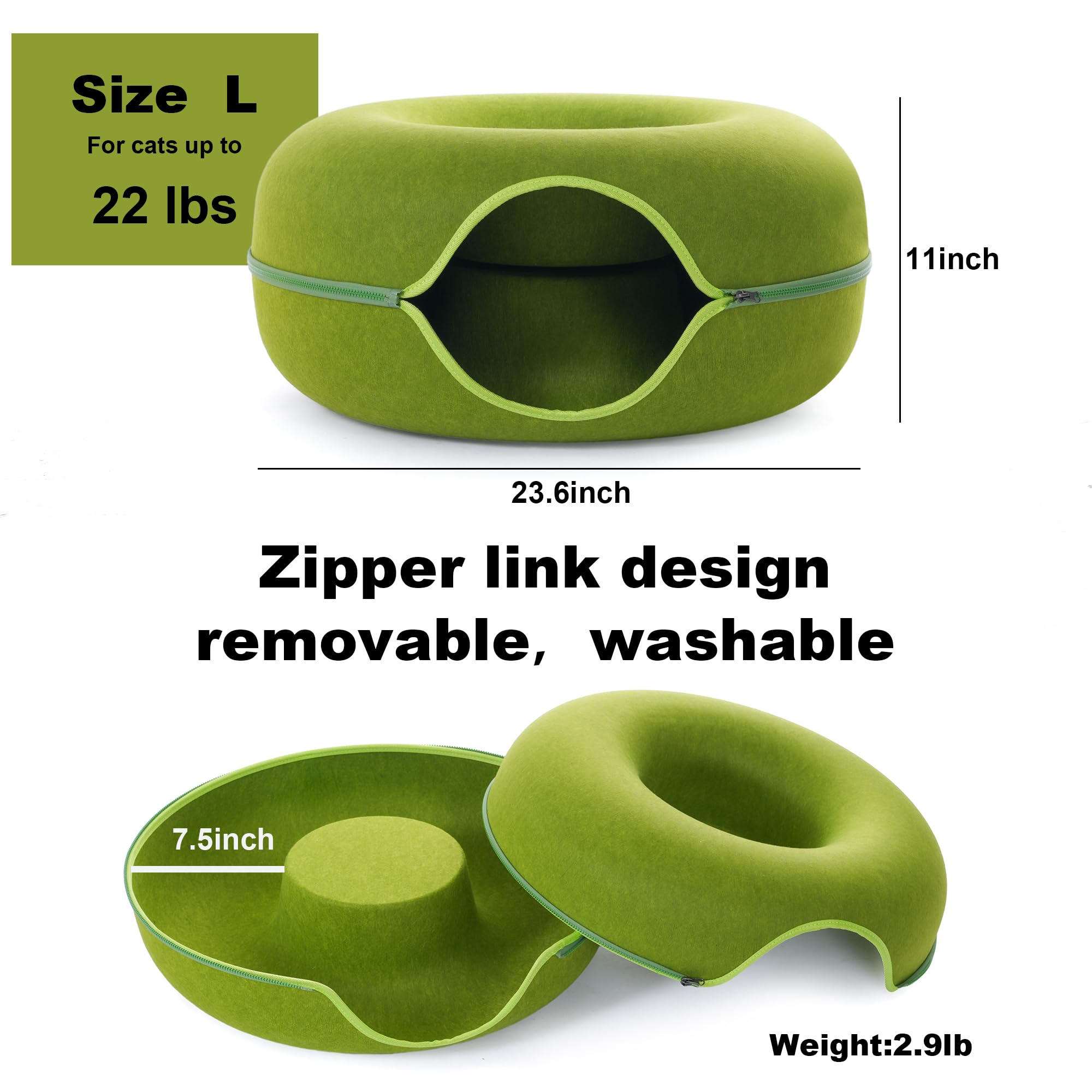 PLIISLUP cat tunnel bed interior shows cozy cave area for hiding and purring