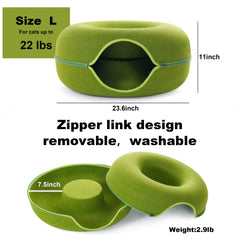 PLIISLUP cat tunnel bed interior shows cozy cave area for hiding and purring