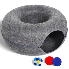 PLIISLUP large cat tunnel bed donut cave offers cozy play and rest space.