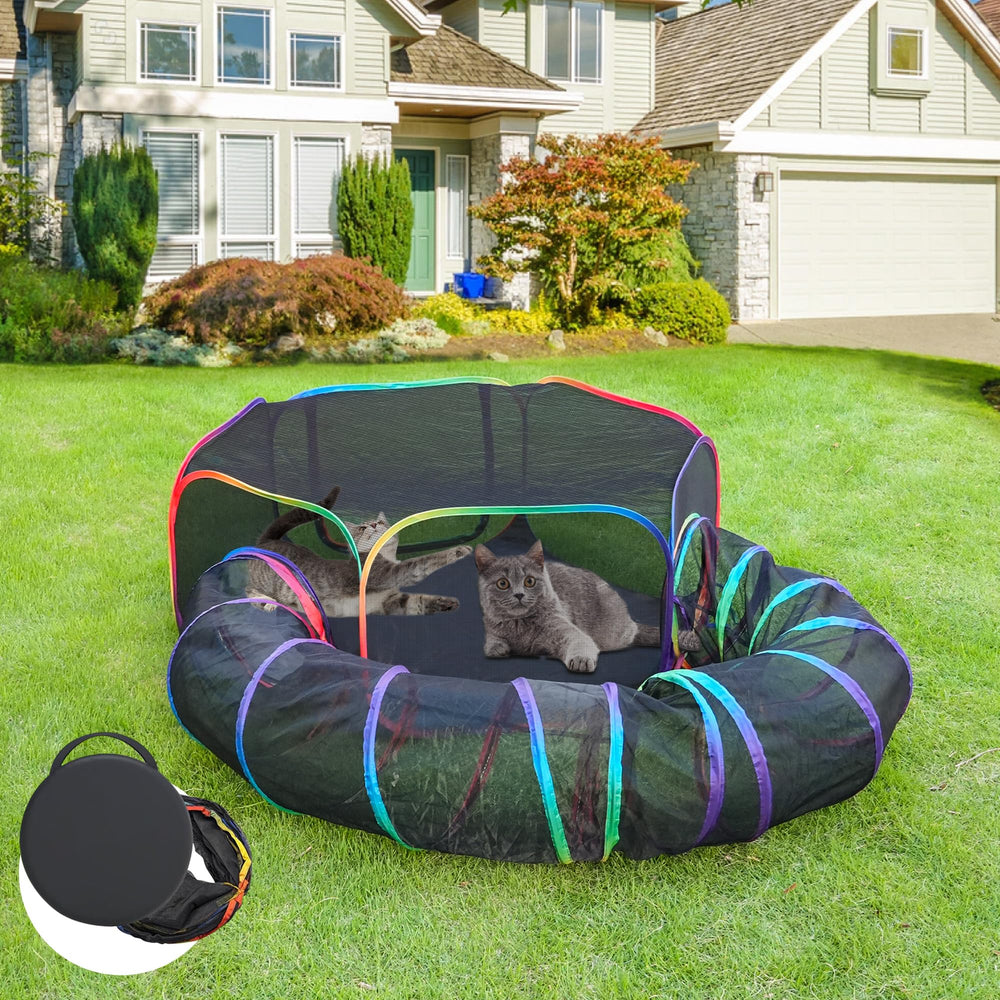 PLITTPETTS foldable-playpen for outdoor cat enclosures enabling easy transport and versatile play