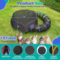 PLITTPETTS outdoor cat enclosures with tunnel connection for seamless play setups