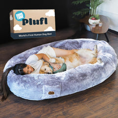 Plufl Arctic Grey memory-foam pod for cozy, restful naps