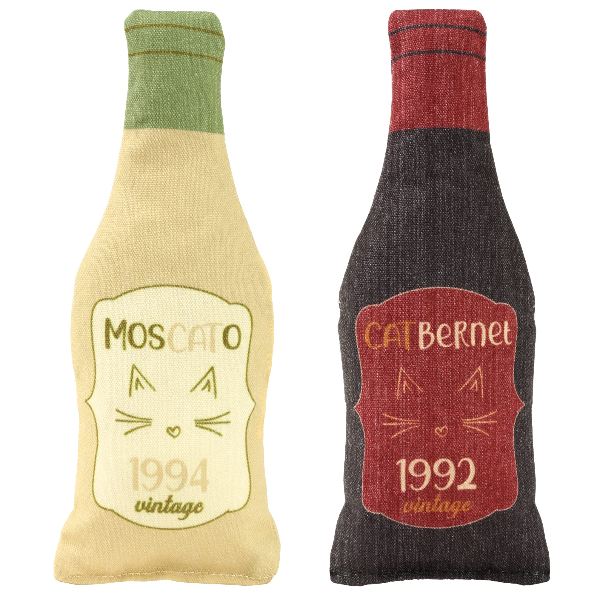 Plum Hill wine-bottle catnip toy MosCATo CATbernet theme adds playful role-play
